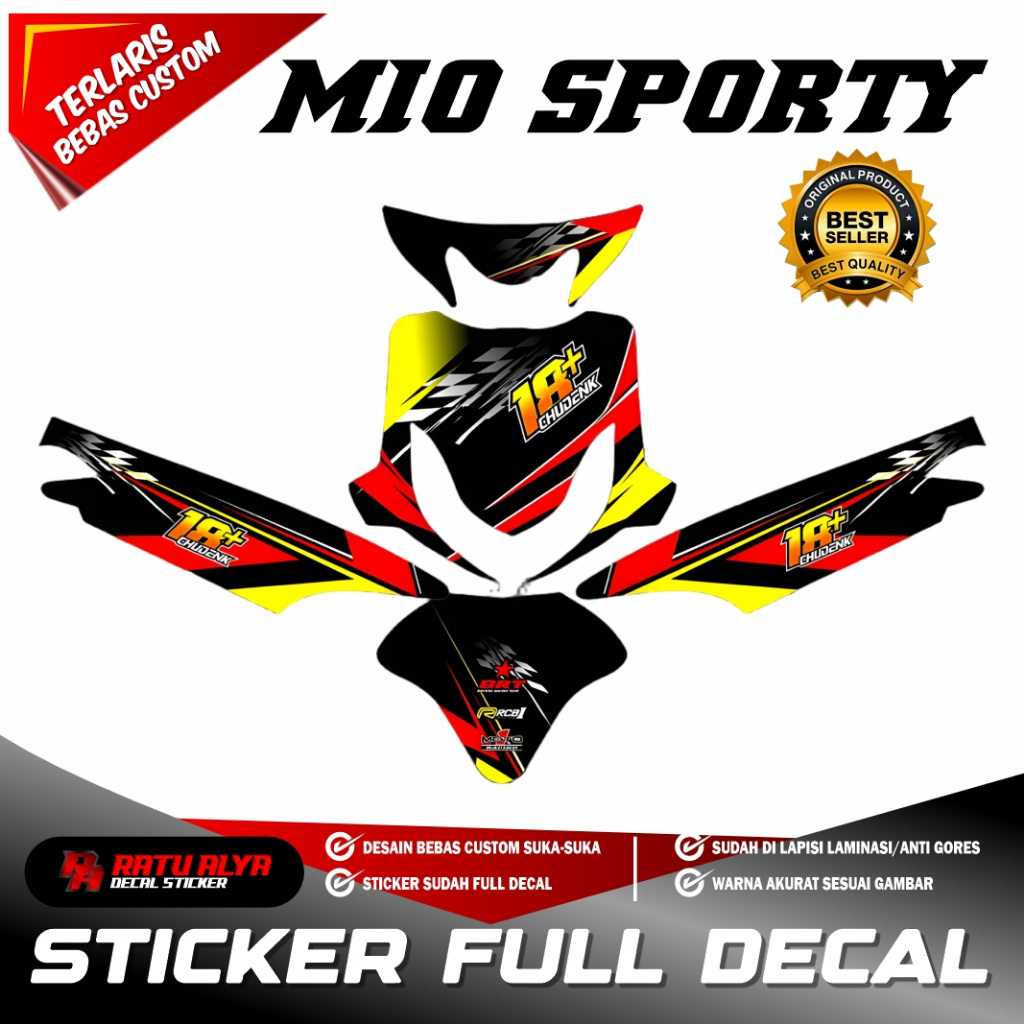 Decal Mio Sporty Full Body Stiker Mio Sporty Full Body Striping Mio Sporty Variasi Decal Hologram Mi