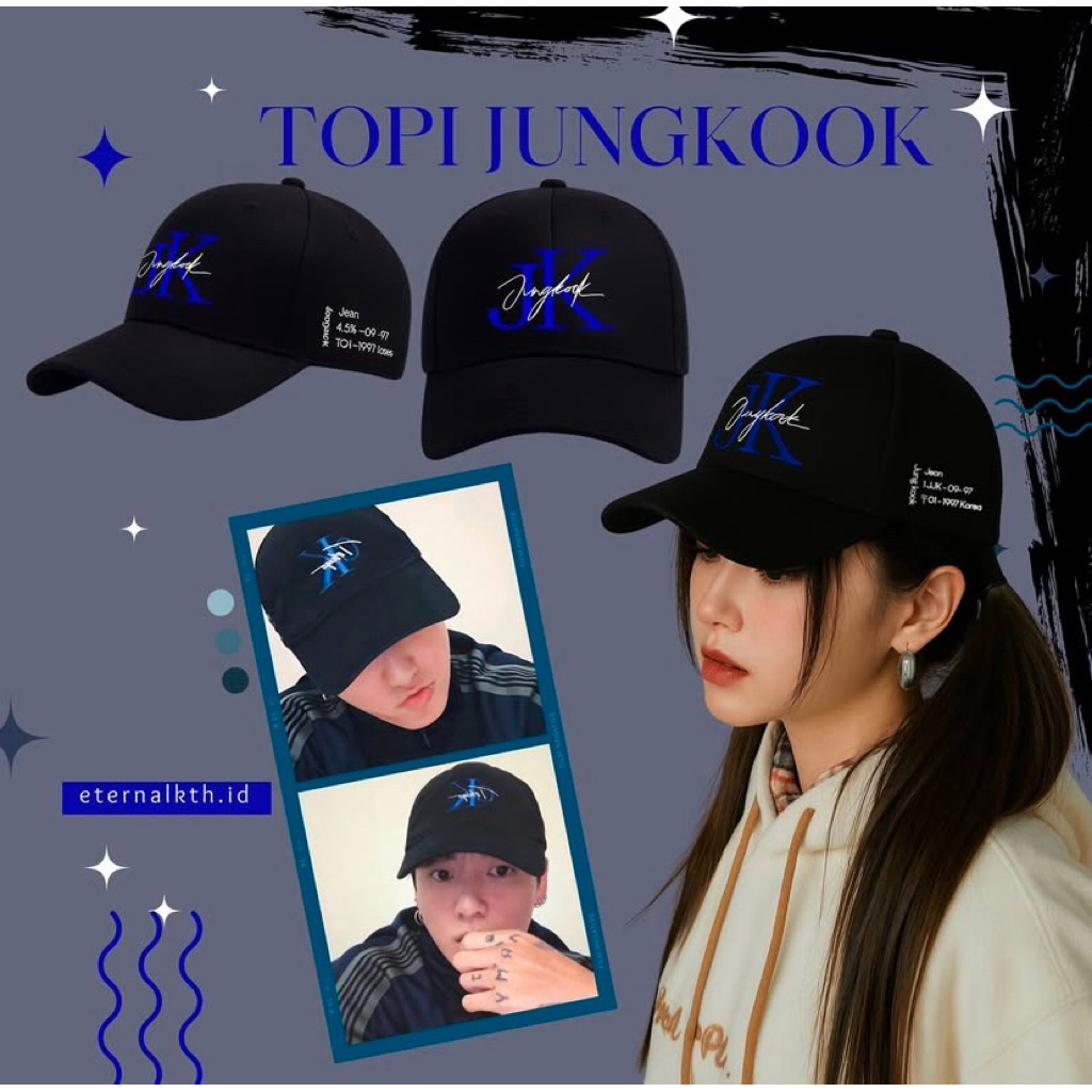JUNGKOOK GIRL CAP TOPI BTS FANMADE JEON JUNGKOOK