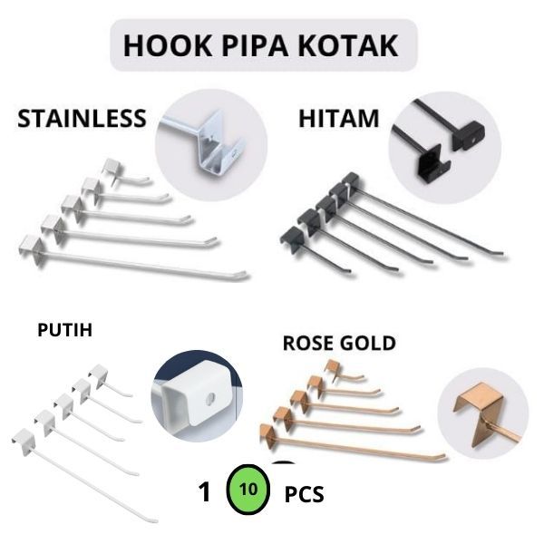 HUK/HOOK Pipa Kotak/Cantolan Ram Kawat Besi Stainless Harga/10pcs