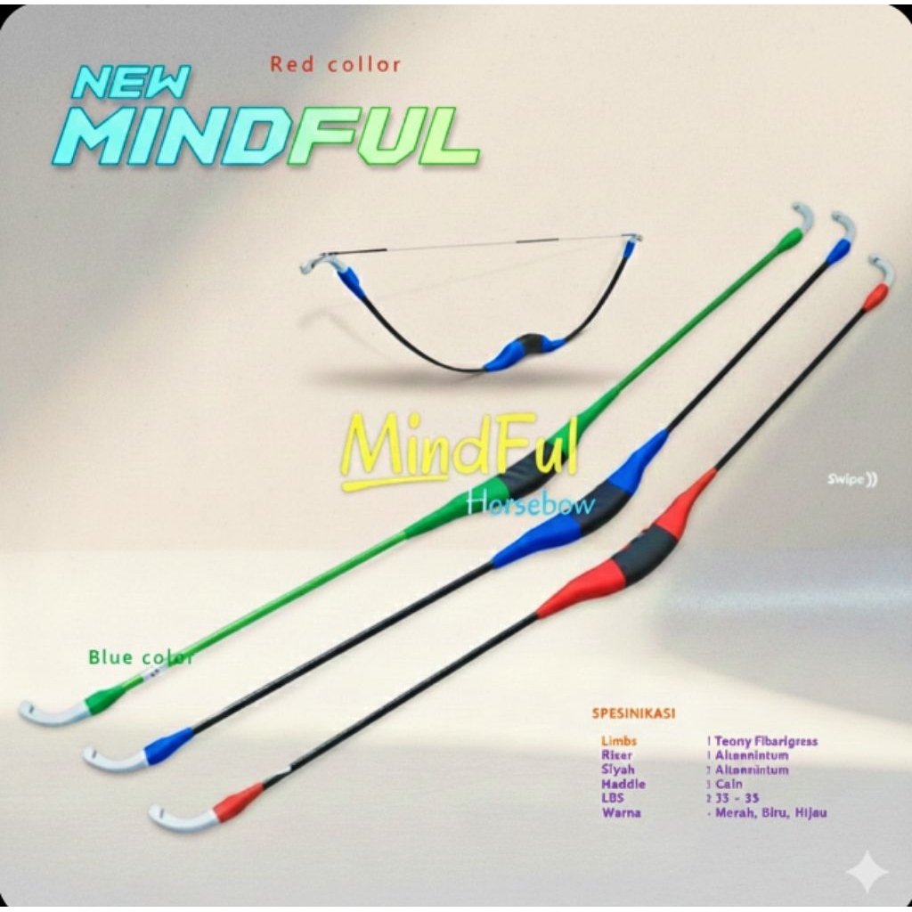 Promo Mindful Horsebow Siyah Aluminium Busur Panah Horse bow Panahan Tradisional Limbs Fiber horsebo