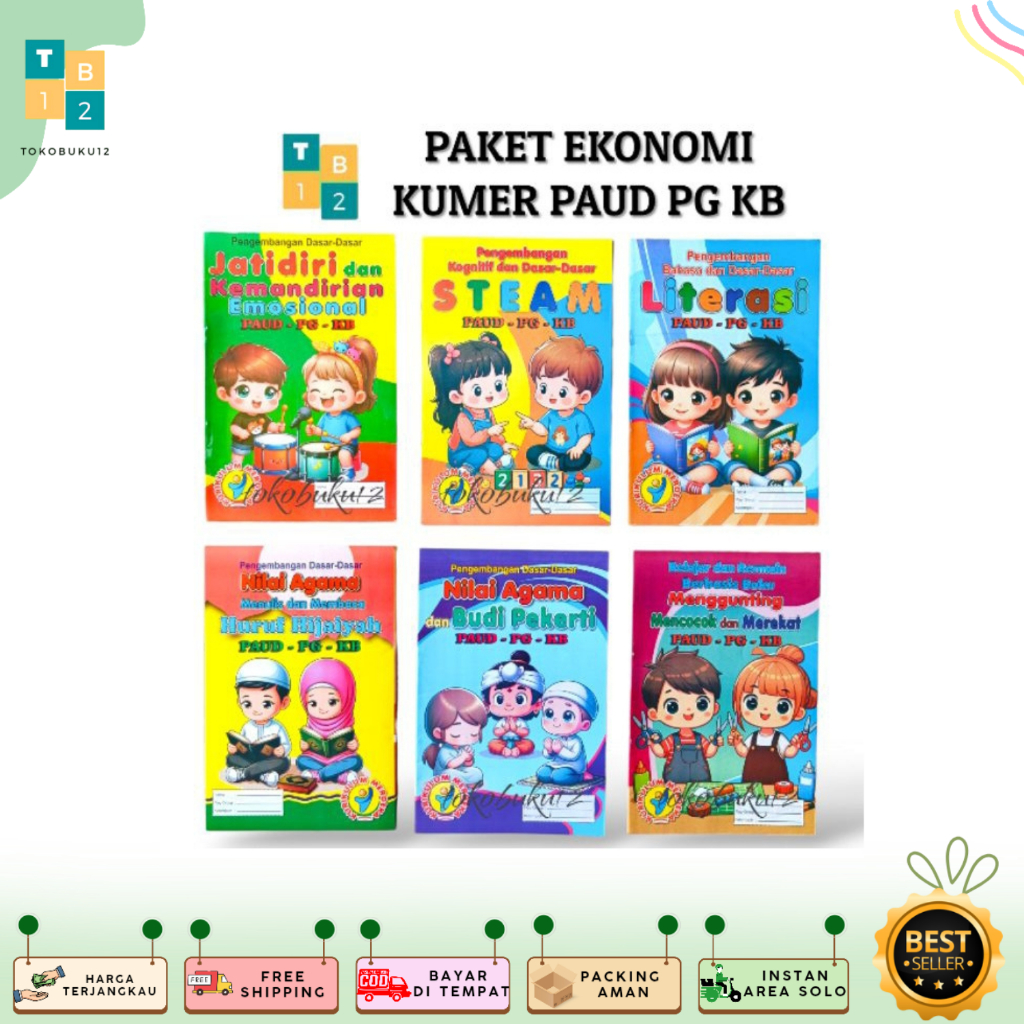 Buku Paket Ekonomi Kurikulum Merdeka Paud TK A dan TK B (Isi 6 Buku)