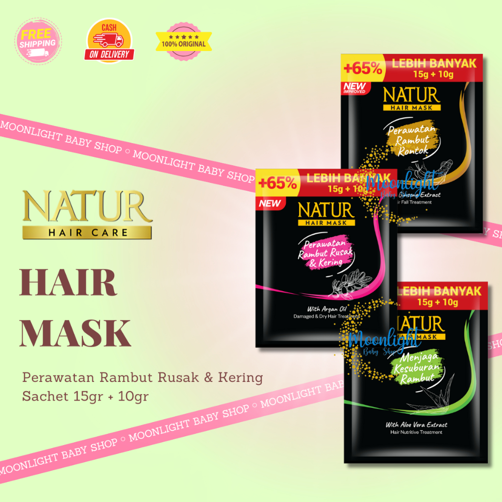 Natur Hair Mask Extract +65% Lebih Banyak 15g+10g | Menjaga Kesuburan Rambut