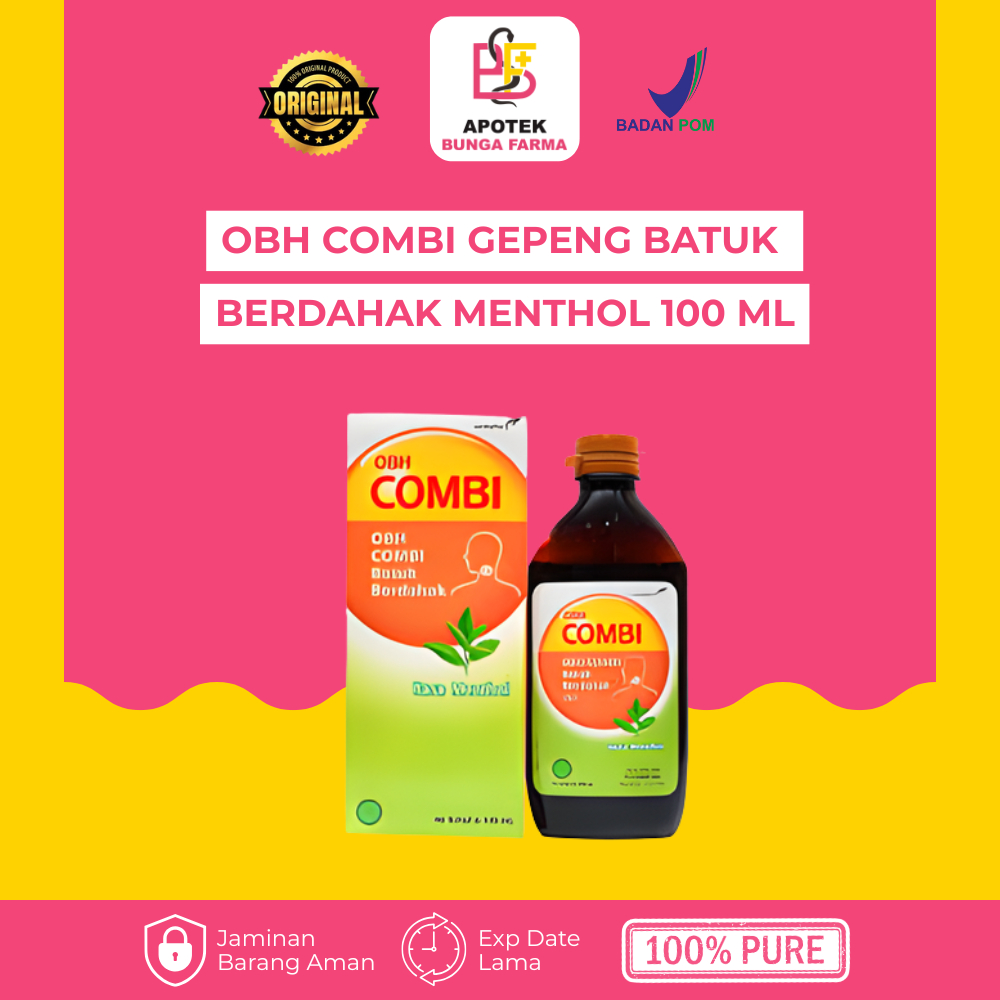 OBH COMBI GEPENG Berdahak: Legakan dada, encerkan dahak (Menthol).