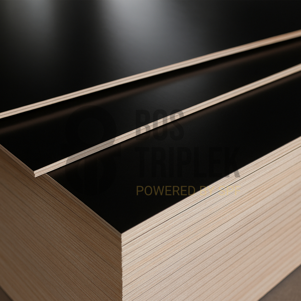 Tebal 3mm - Triplek Multiplex Melamin Hitam Mengkilap Glossy Doff ukuran 122cm x 244cm 1 bendel @5lb