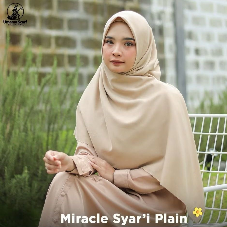 Umama Scarf Kerudung Polos Jilbab Segi Empat Hijab Daily Voal Miracle Plain Syar'i Laser Cut 130 x 1