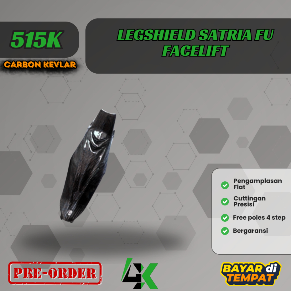 Legshied Satria Fu Facelift / bodi tengah satria Fu Carbon kevlar / Karbon fiber