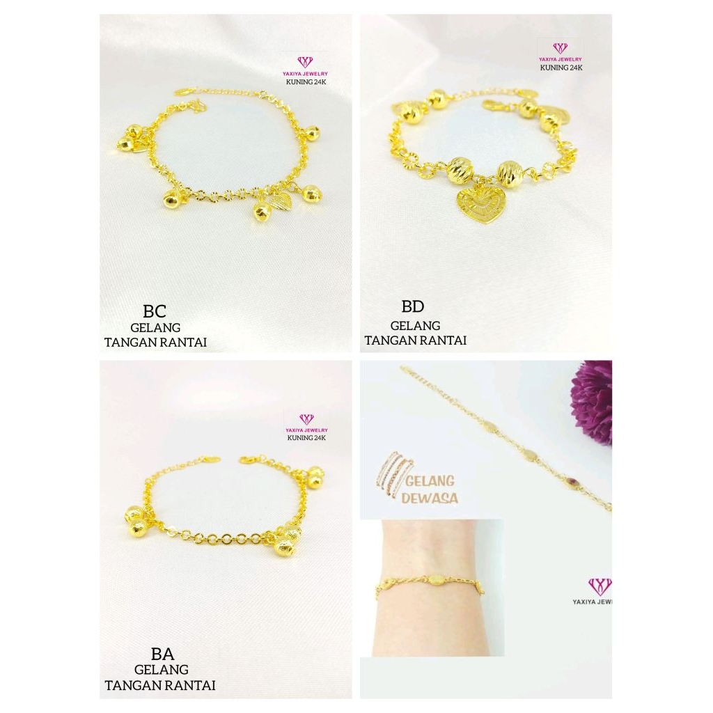 gelang Medan dan Nuri boba love anak dan dewasa lapis emas yaxiya