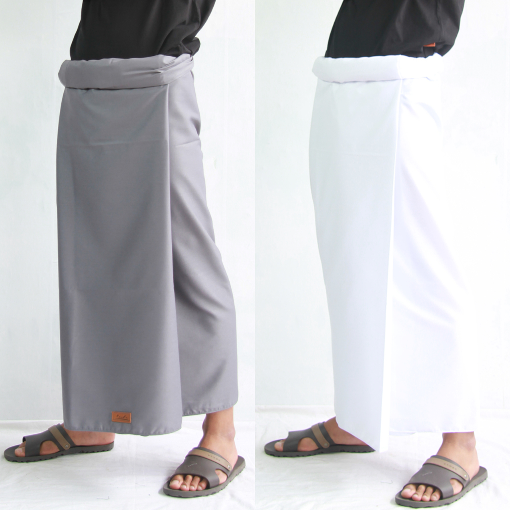 Sultan Doco - Sarung Pria Premium Original Motif Kombinasi Warna Luxury Modern Kain Hitam Putih Abu