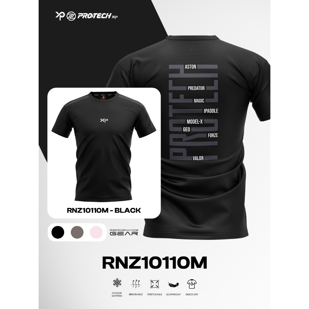 Baju Padel/Pickleball/Running/Pingpong/Badminton/Gym/Lifestyle PROTECH Badminton Dry Fit Training Te