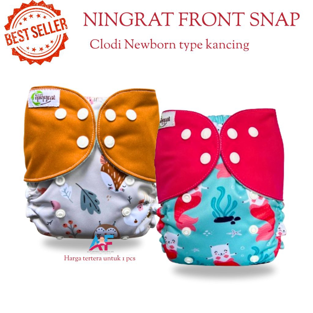 Clodi Ningrat Popok Bayi Newborn Clody Kancing Front snap Cloudy SNI  Premium Anti bocor