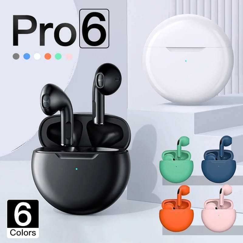 Pro 6 TWS Wireless Gaming Earbuds with Deep Bass, Bluetooth Headset for Music & Games