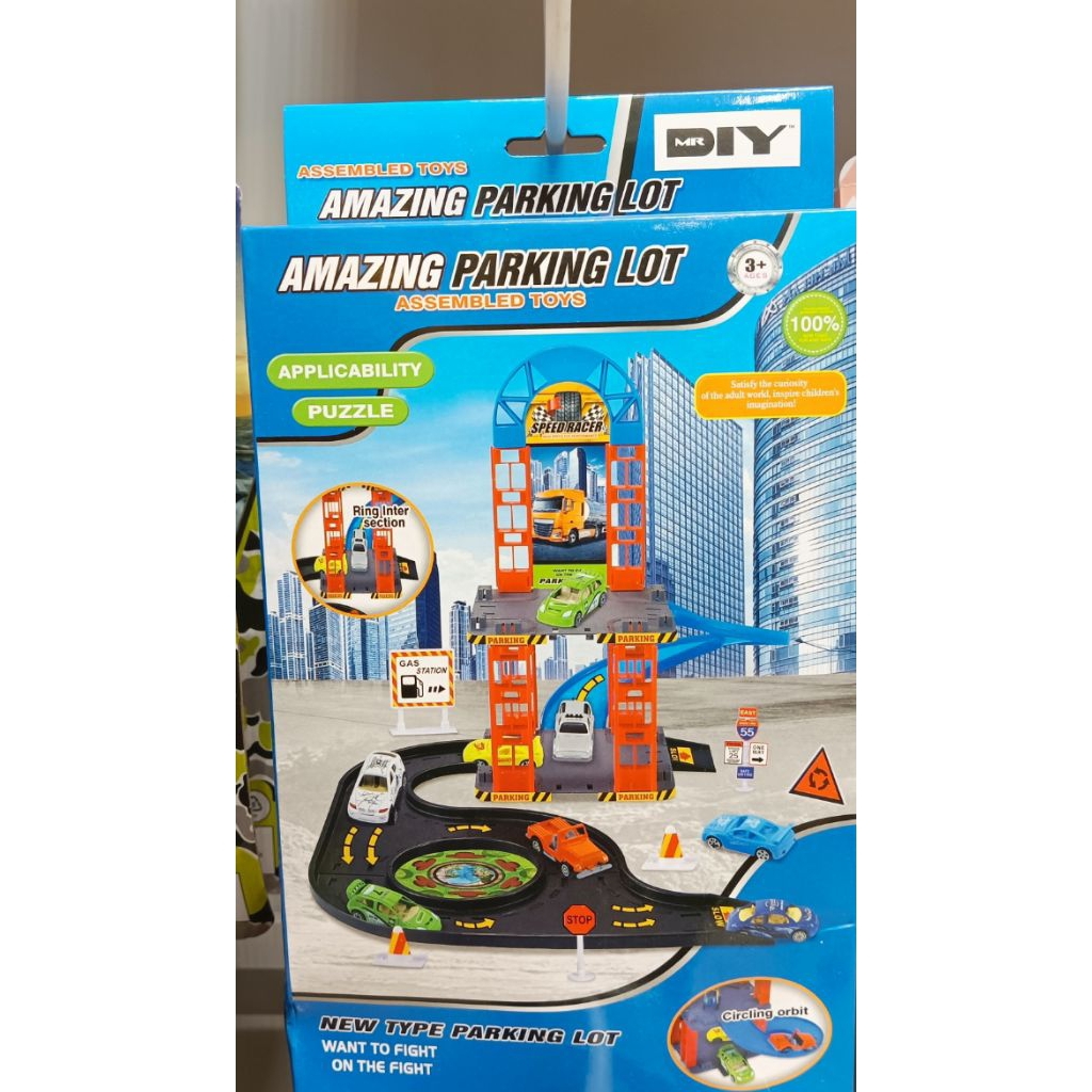 Mainan anak parkir mobil geser jalan