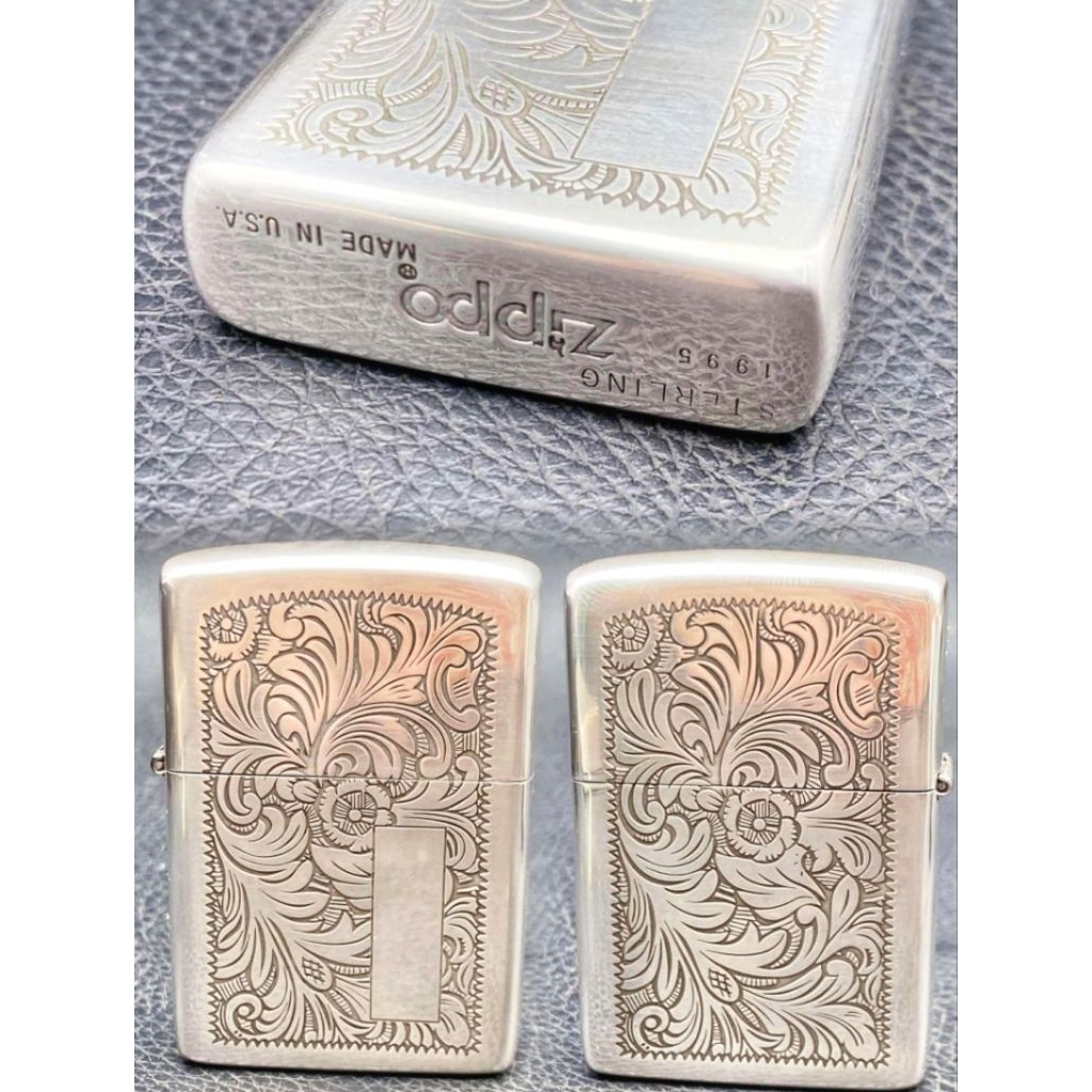 Zippo Sterling Silver Venetian (1995) Rare