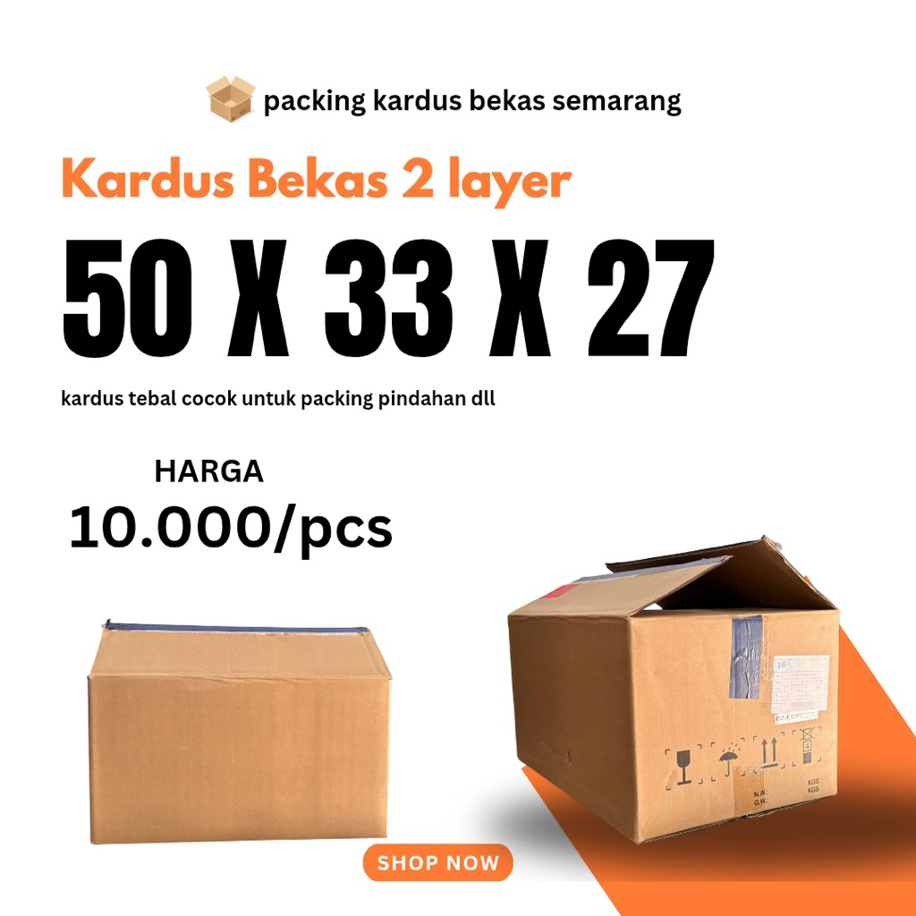 kardus bekas polos tebal 2 layer ukuran tertera difoto