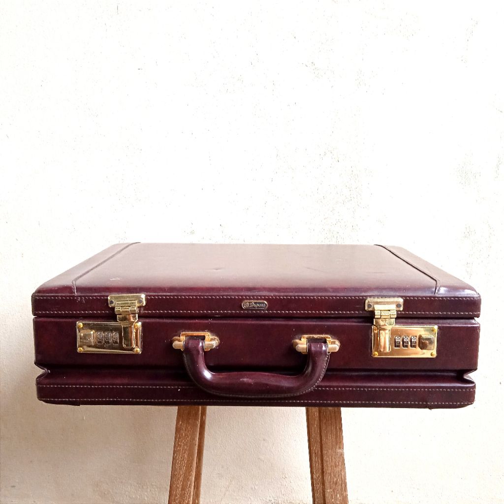 Antik Vintage Tas Kerja Kulit St.Dupont Warna Coklat Utuh Mulus Layak Koleksi