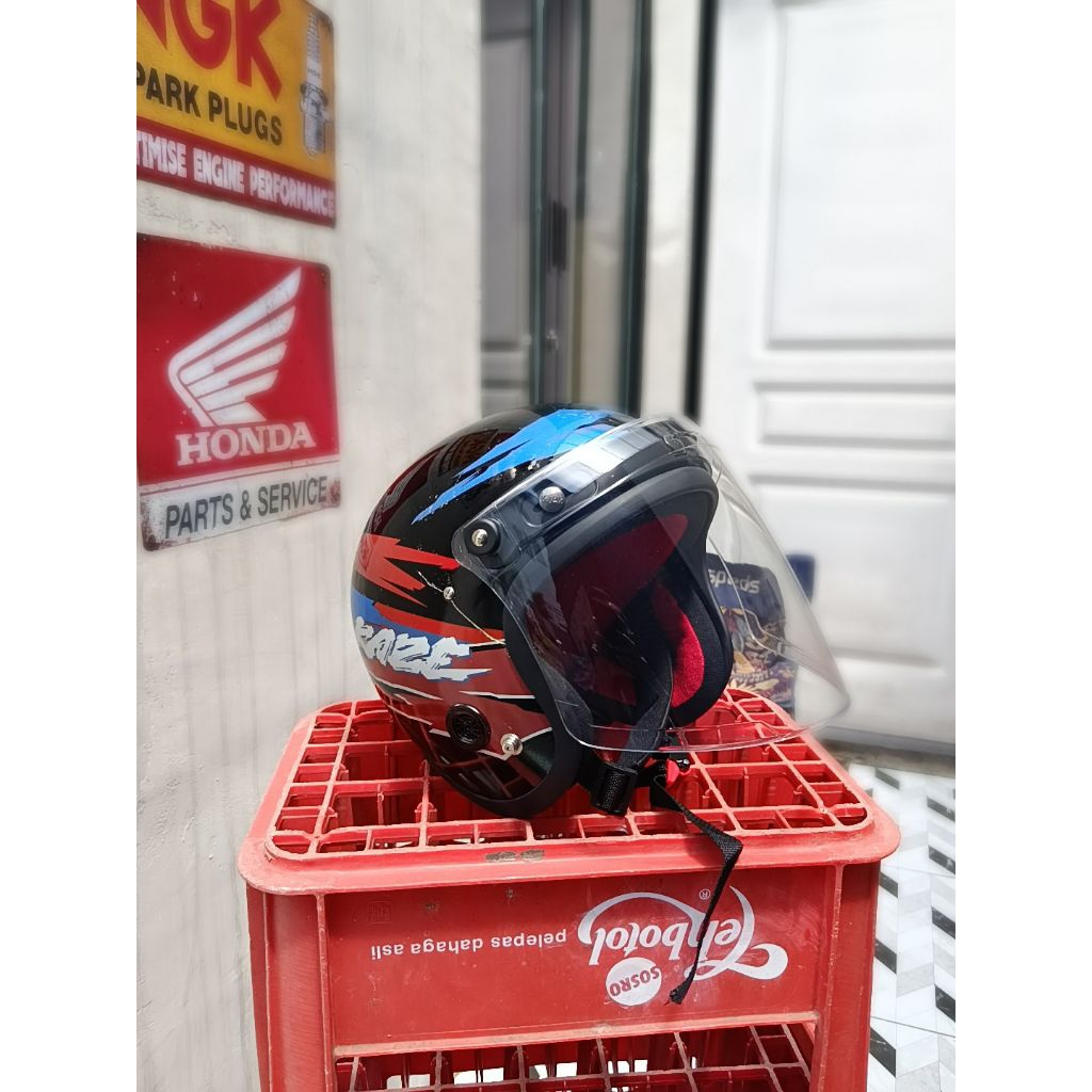 •Helm Kawasaki Kaze Old Vintage | Jadul | Klasik | Retro •