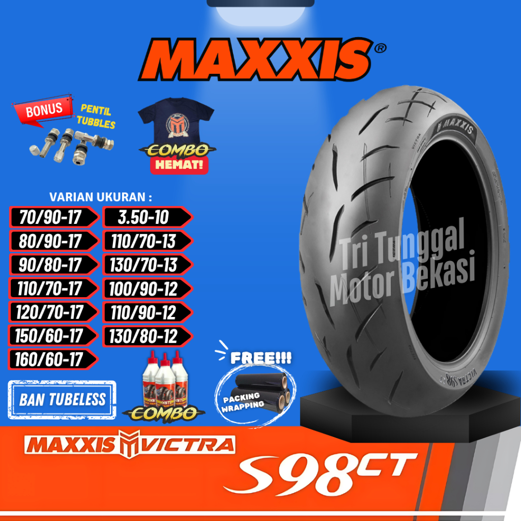 [READY COD] BAN MAXXIS RING 17 VICTRA 98 CT TUBELESS RING 10 RING 13 RING 17 / BAN MOTOR RING 10 13 