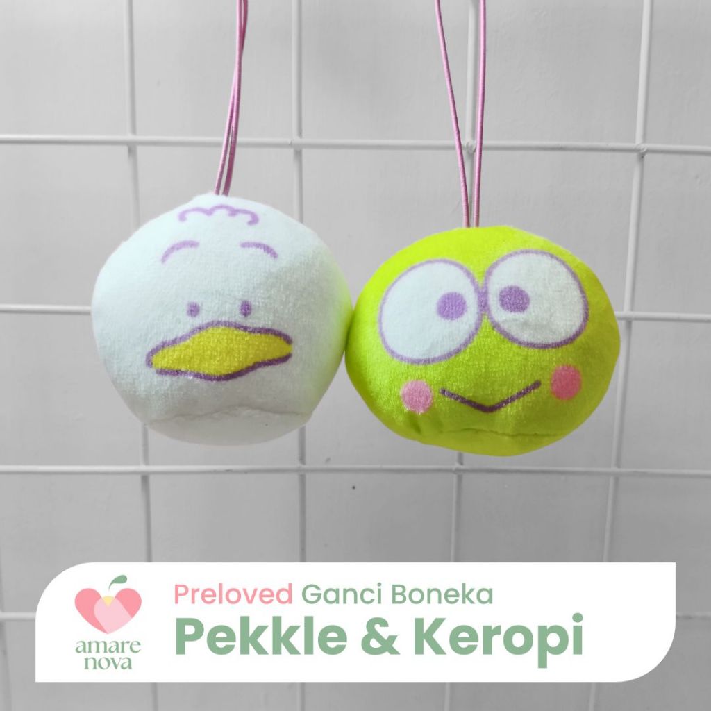 [P] Gantungan Kunci Ganci Boneka Sanrio Hapidanbui Pekkle Ahirunopekkle & Keroppi Kerokerokeroppi