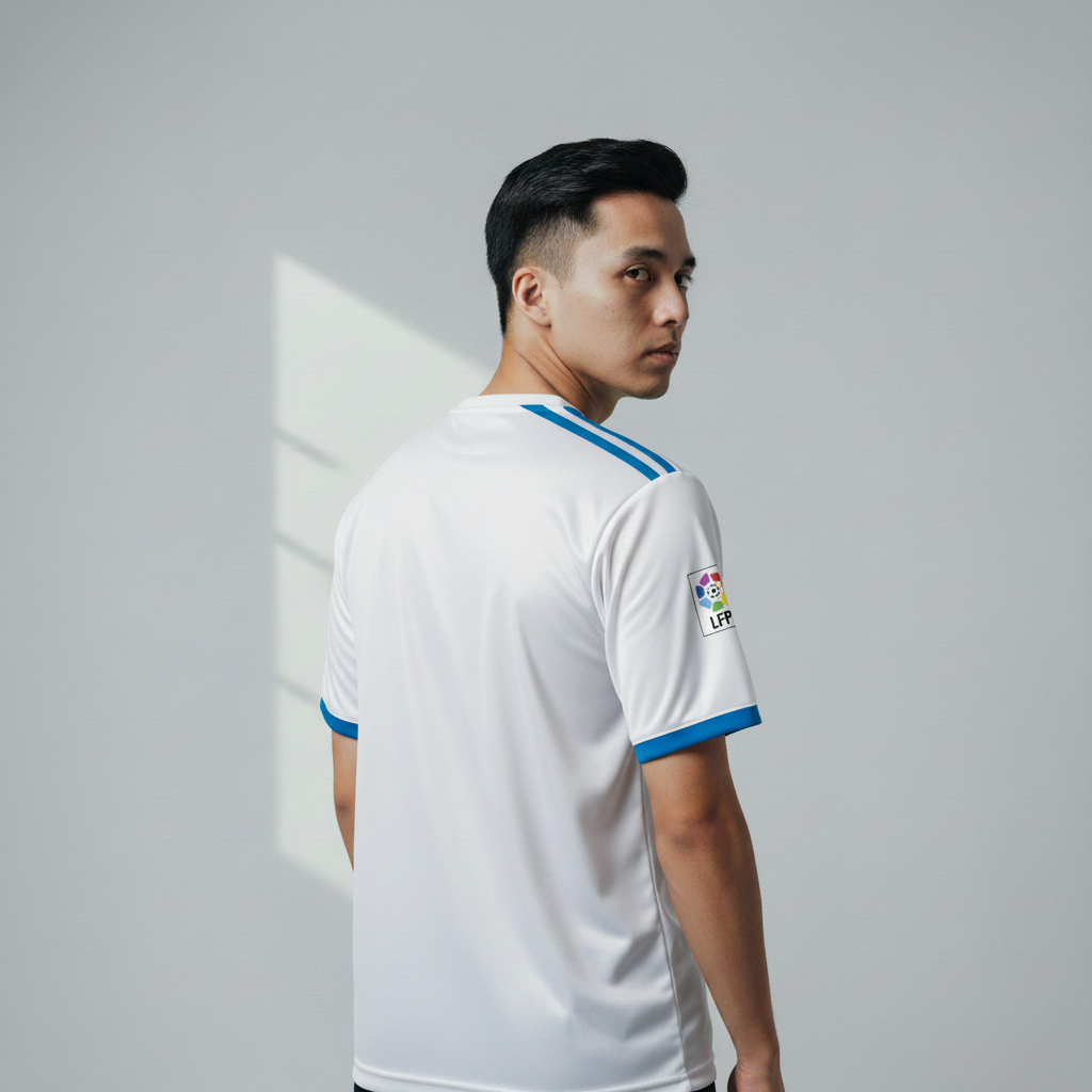 ATHLETIC SPORTWEAR - Jersey Vintage Bola Fantasy Real Madrid Home 2017-18 Fullprinting Casual - Atas