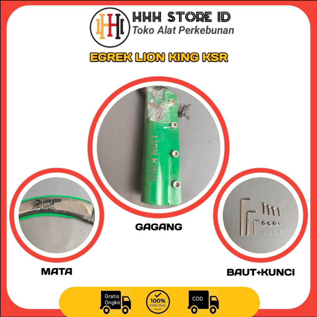 Egrek Lionking ksr original lengkap dan siap pakai alat panen sawit yang tajam baja berkualitas terb