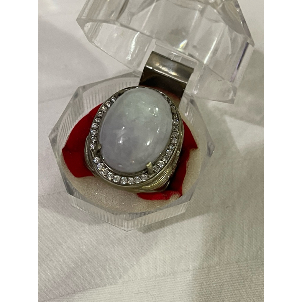 Cincin Giok Burma tipe A Lavender icy