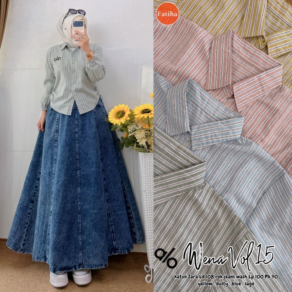 Setelan Rok Wena Set Premium By Fatiha - Bahan Ceruty Full Furing