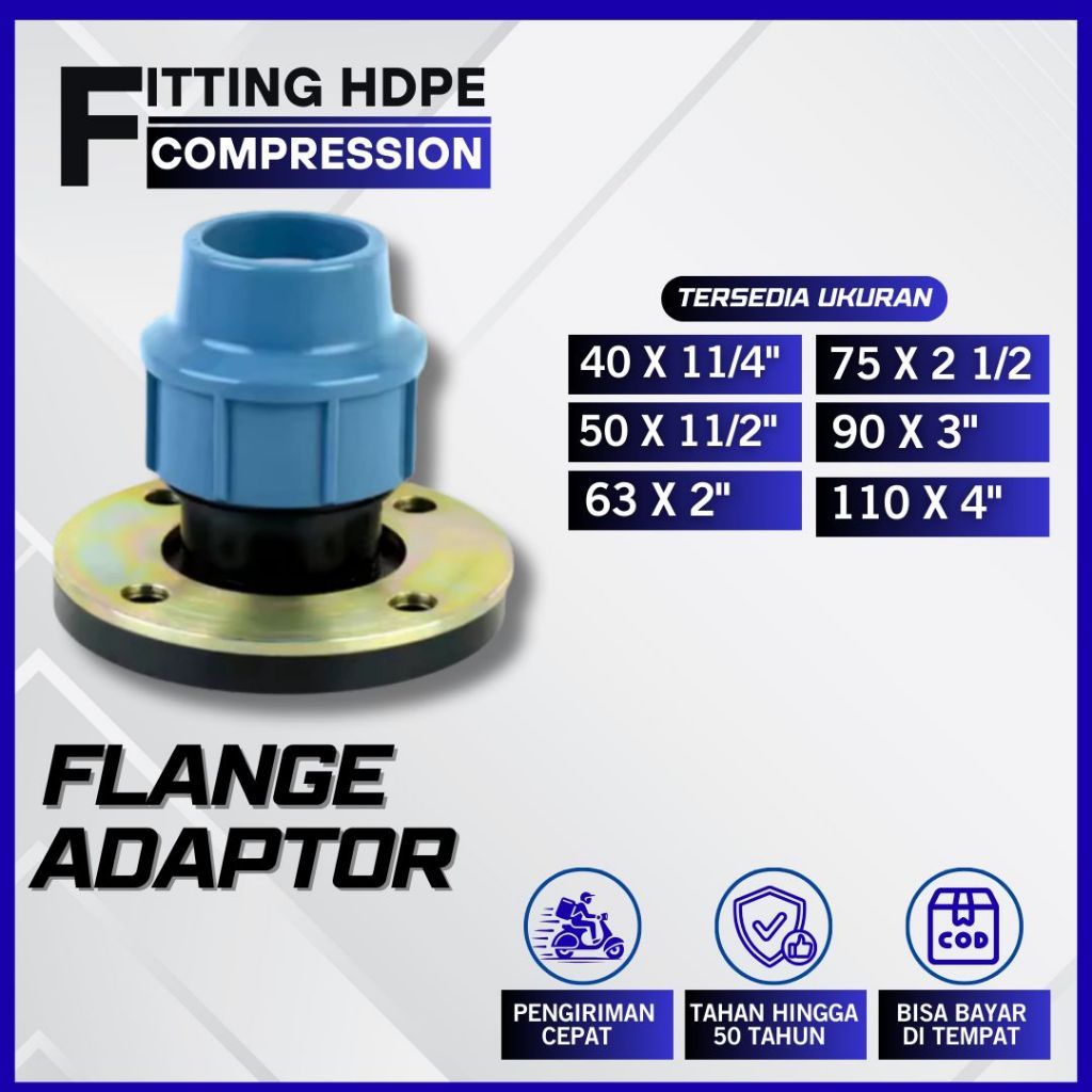 Flange Adaptor Hdpe Ukuran 90 x 3" - Sambungan Pipa Hdpe Murah
