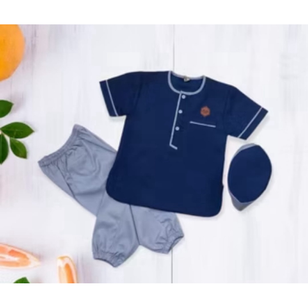 Set Baju Koko Biru Navy 0-6
