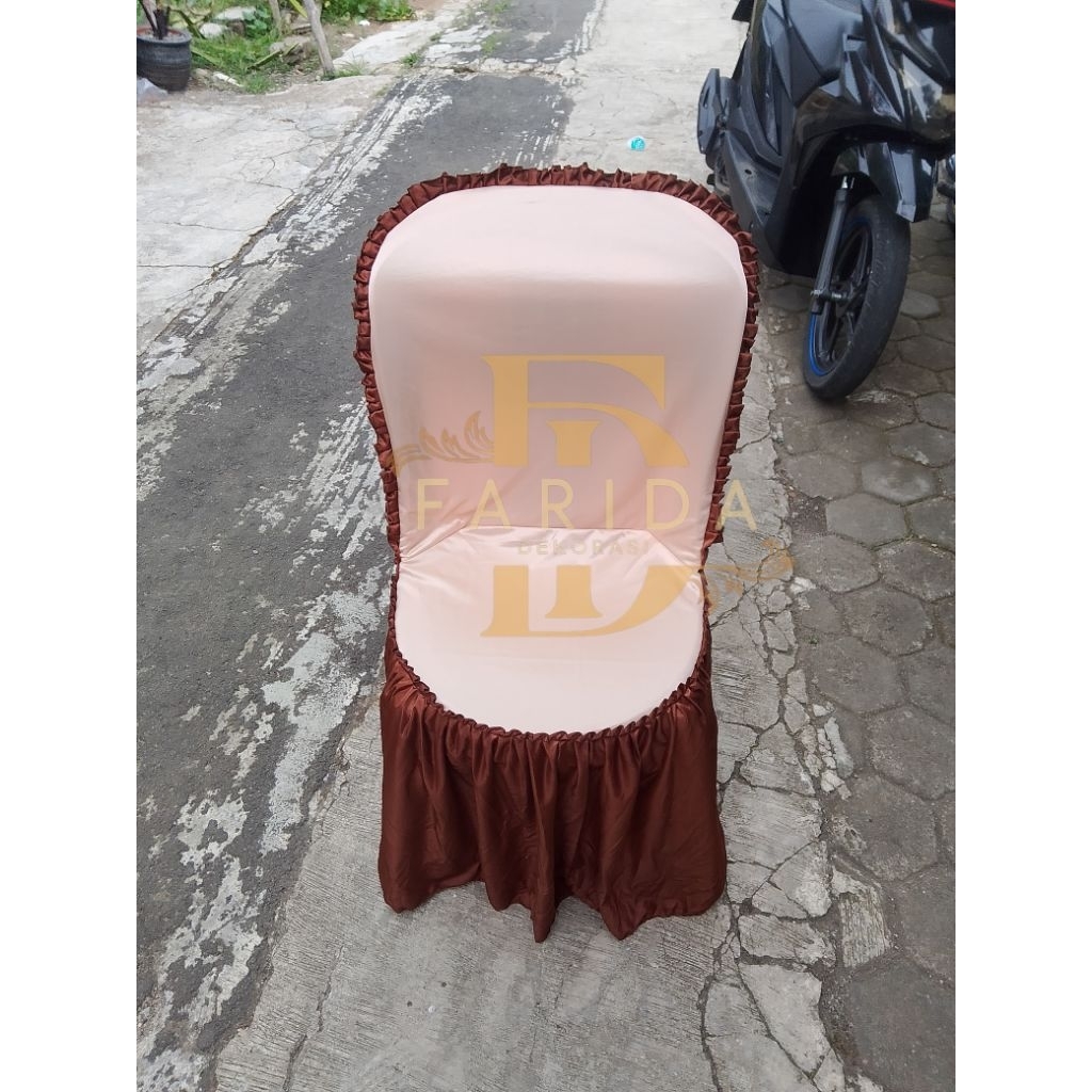 Sarung Kursi Napoli 101 Warna Coklat Susu + Coklat Tua
