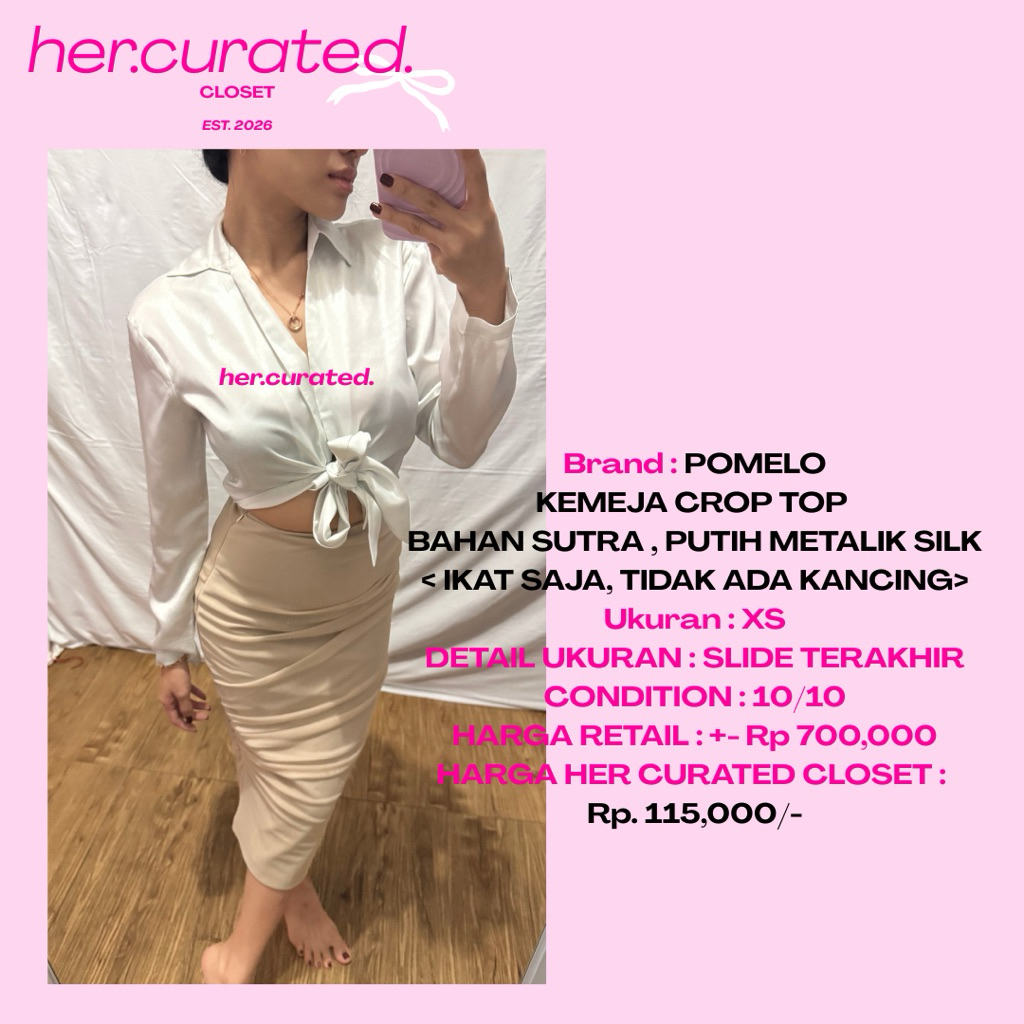 Pomelo Blouse | Pomelo Kemeja Crop Top | Kemeja Ikat | Kemeja Sutra Metalik / Metalic Shirt Crop Top