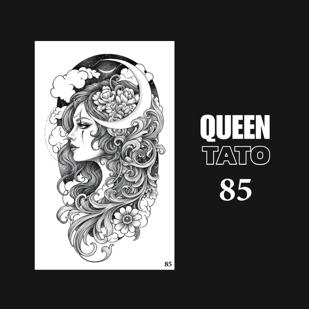 QueenTato - Stiker tato temporer semi permanen Motif Gambar 85