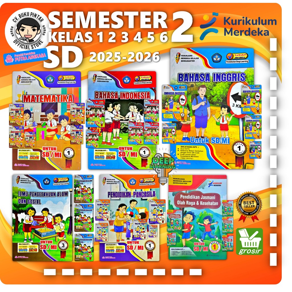LKS KURIKULUM MERDEKA KELAS 1 2 3 4 5 6 SD SEMESTER 2 2025-2026 | PT PUTRA ANGKASA & EKSIS | MATEMAT