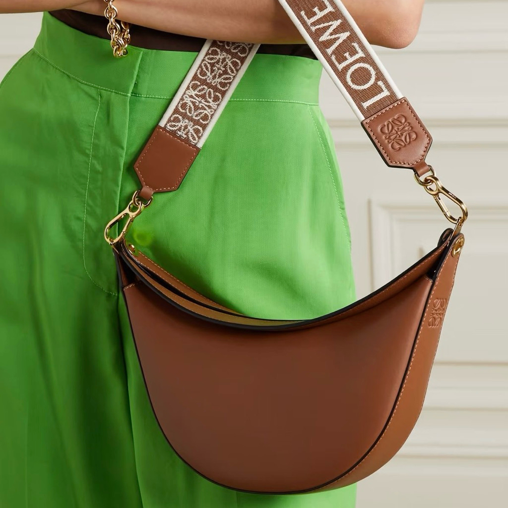 LOEWE Luna Small Shoulder Bag in Satin Calfskin and Jacquard Shoulder Bag