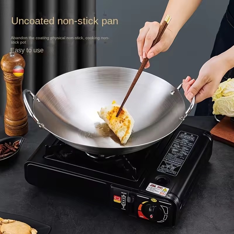 WAJAN STAINLESS STEEL TEBAL KUALI BESAR WAJAN ANTI LENGKET WAJAN PENGGORENGAN WAJAN PREMIUM BMW GOOD