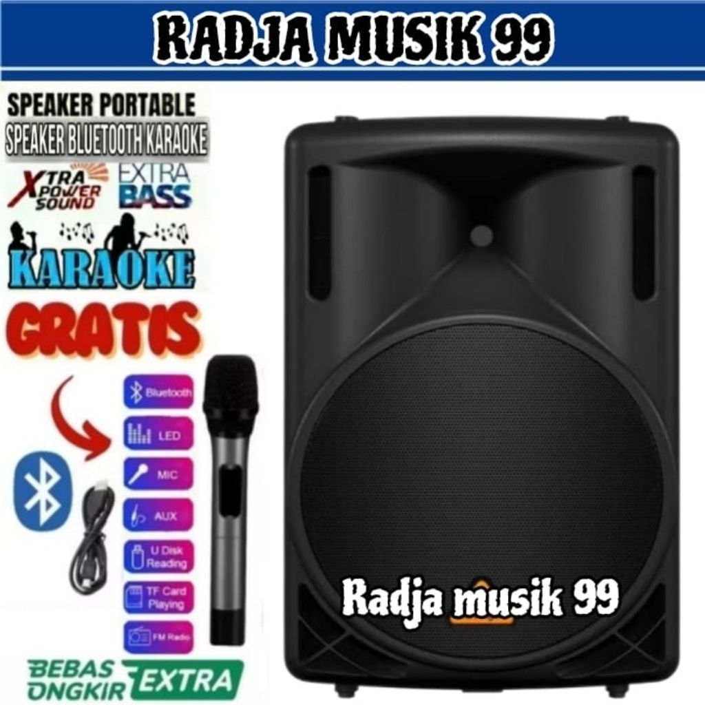 Speaker Bluetooth Karaoke Polytron kimiso Free Mic Karaoke MP3 Salon Bluetooth Extra Bass Speaker