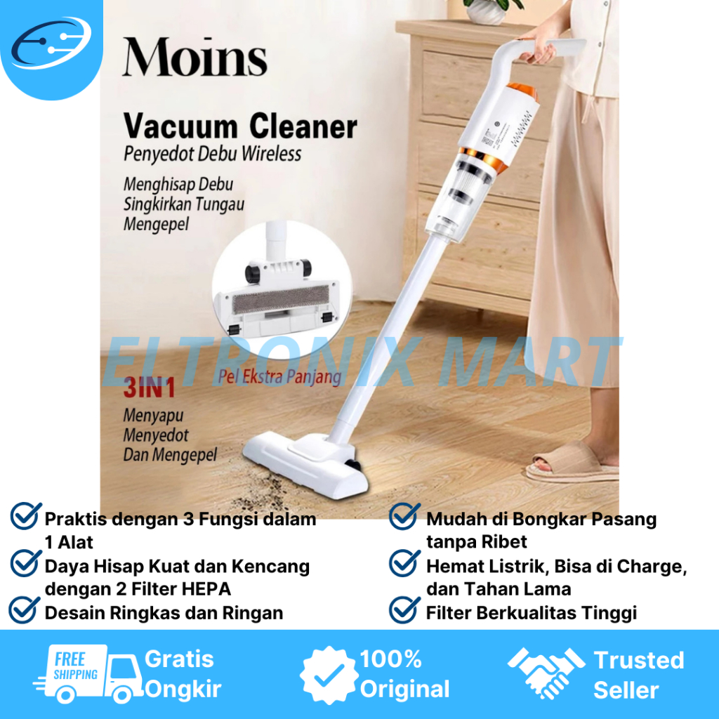 Penyedot Debu 3IN1 Serbaguna Vacuum Cleaner Portable Wireless | Penyedot Debu Lantai, Sofa & Mobil