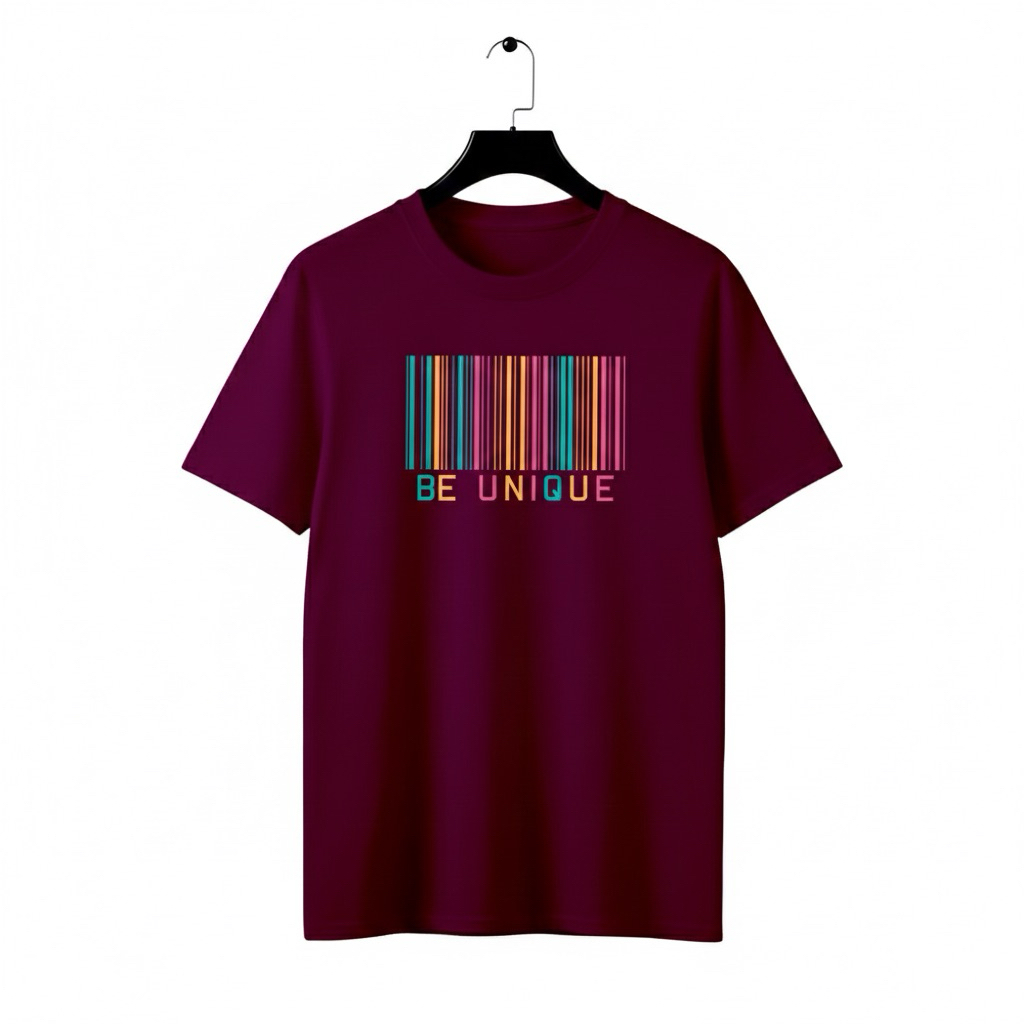 Kaos Distro BE UNIQUE Barcode Edition Premium Cotton - Baju Kaos Pria Wanita Aesthetic Streetwear Tr