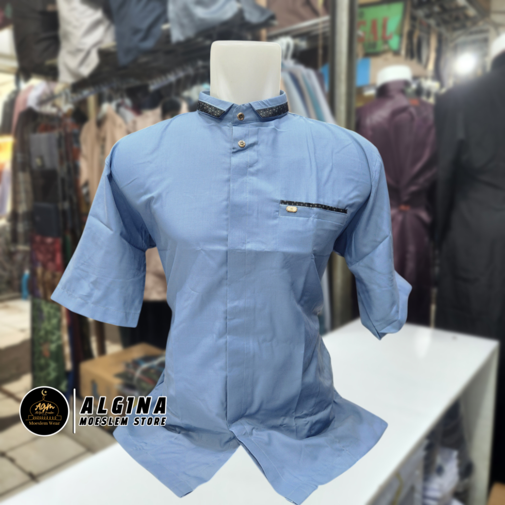 Koko Al Wafa Warna Lengan Pendek Kancing Klik | Baju Muslim Lengan Pendek Al Wafa Luxury