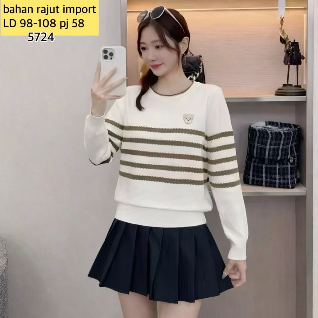 QUINNY-BLUS RAJUT IMPORT-BLOUSE RAJUT LENGAN PANJANG-ATASAN WANITA RAJUT