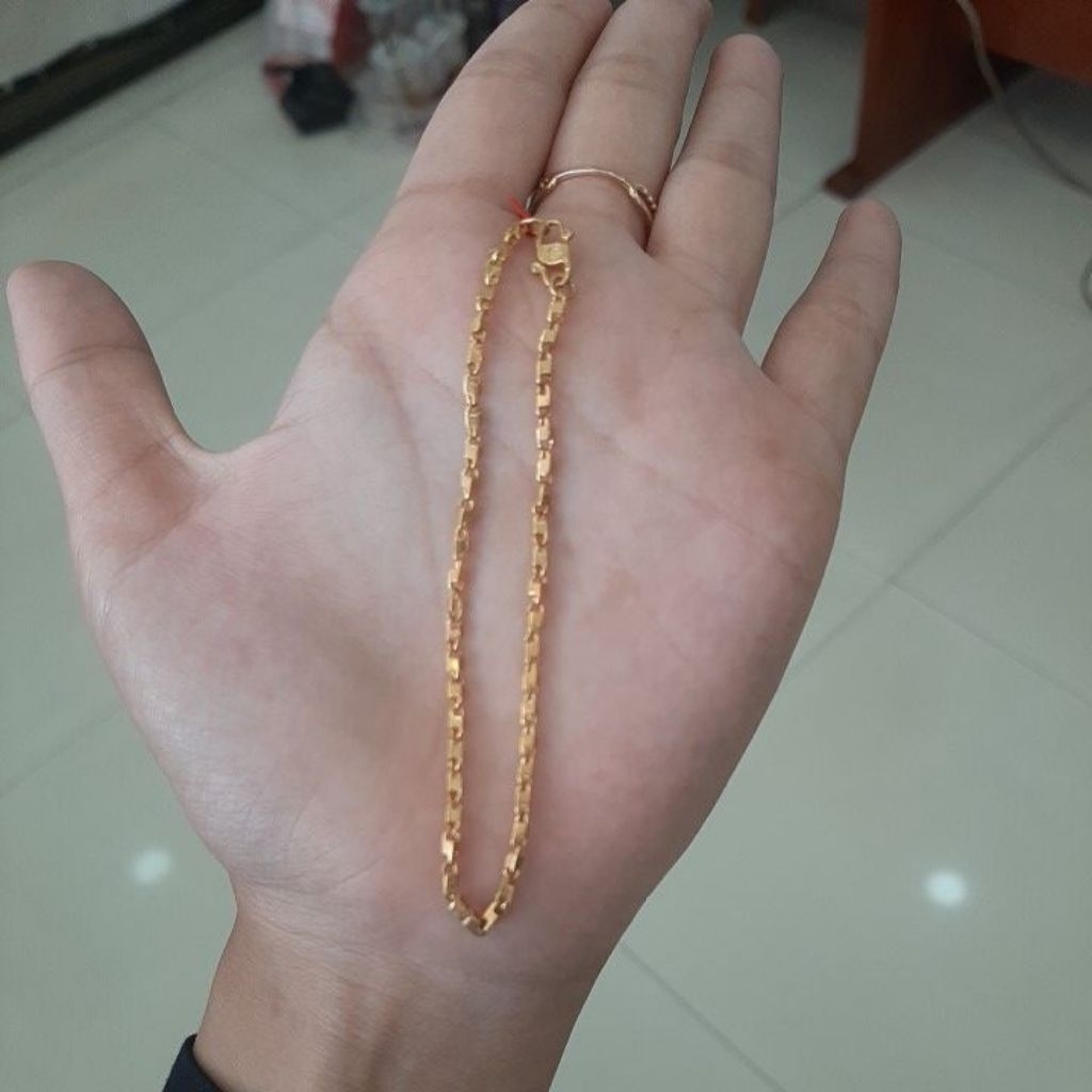 gelang balok emas asli kadar 300