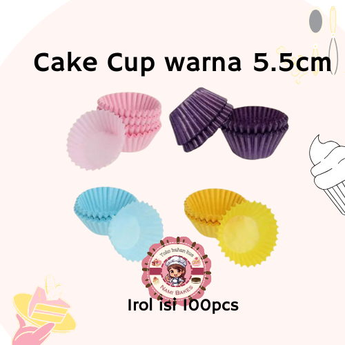 Paper Cake Cup 5.5 cm 1 roll Isi ±1000 pcs | Paper Cake Cases cup Alas Roti Kue Bolu Kertas TATAKAN 
