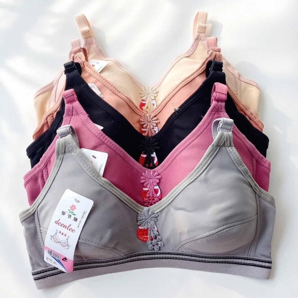 BH Jumbo Wanita Sport Bra bh sport bra Jumbo Tanpa Kawat Busa Tipis Bahan Full Katun / Bra Remaja