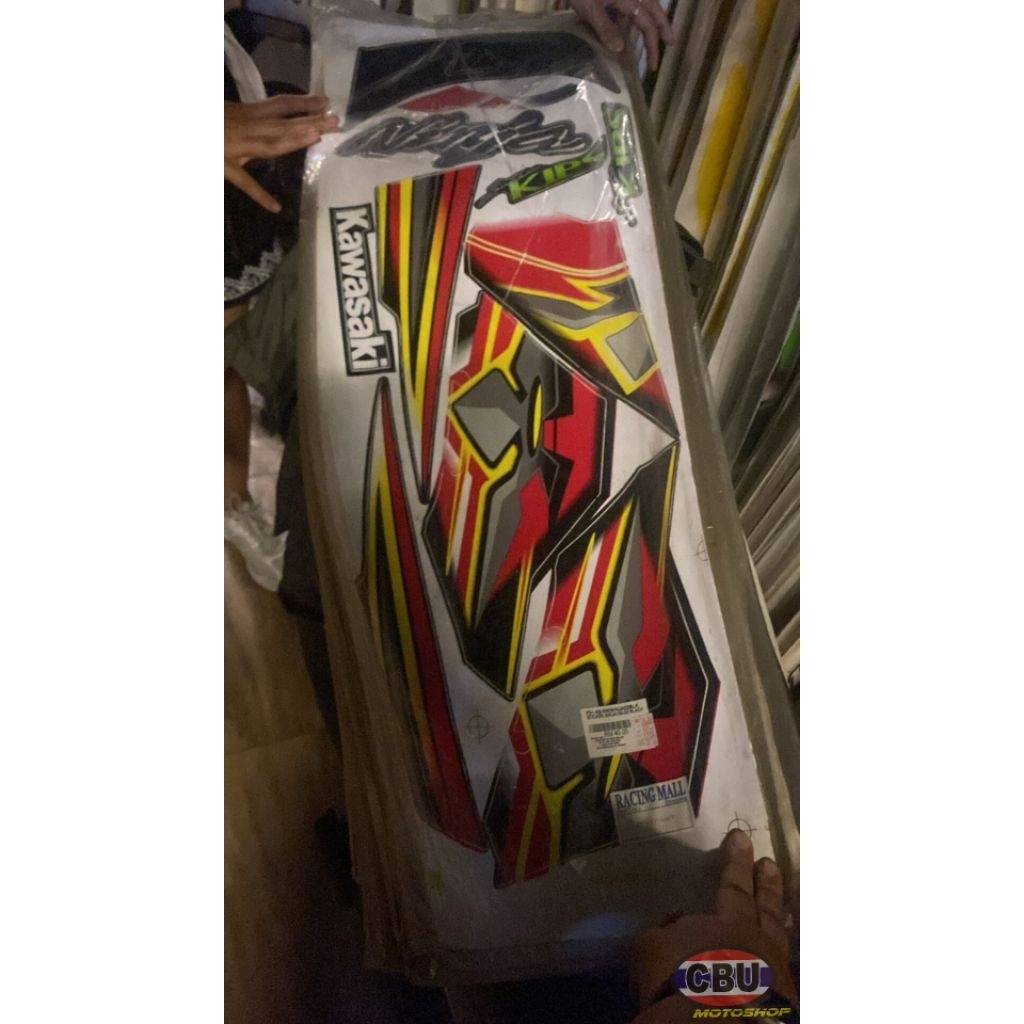 Sticker Stripping Decal Ninja 150 RR Old ZX Shuriken Hitam Malaysia
