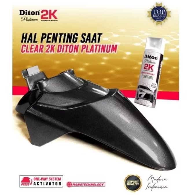 Pilok Pernis Clear 2K Glosi Diton Platinum Cat Semprot Motor Mobil Cepat Kering, Tahan Lama