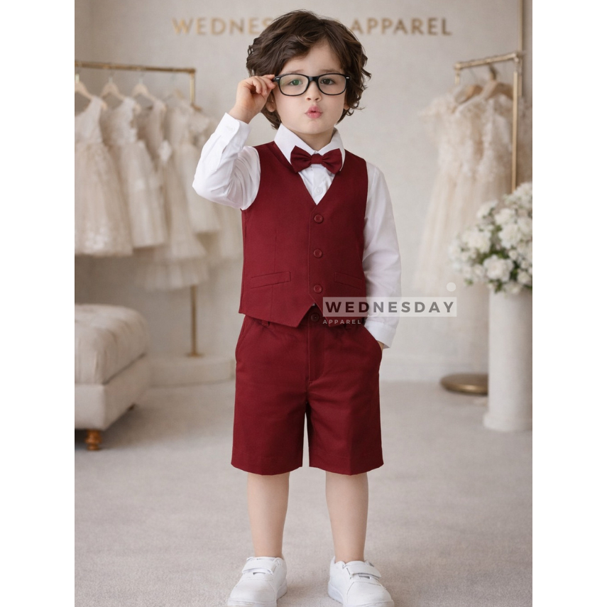 WEDNESDAY - Setelan Rompi Anak Laki Laki | Set Vest Basic | Set Vest Anak | Rompi & Celana Pendek