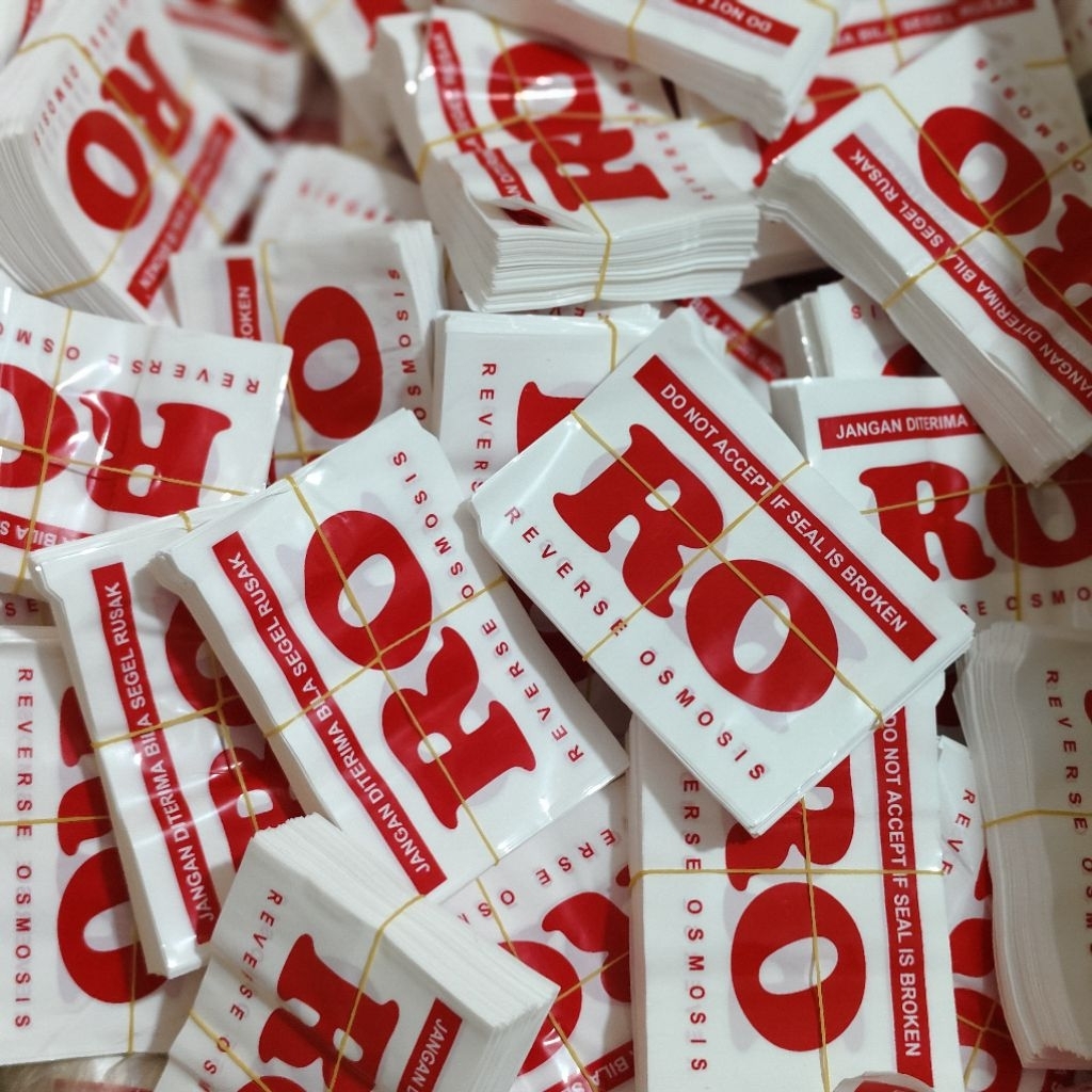 Segel Galon RO Putih Tulisan Merah 1000 Pcs