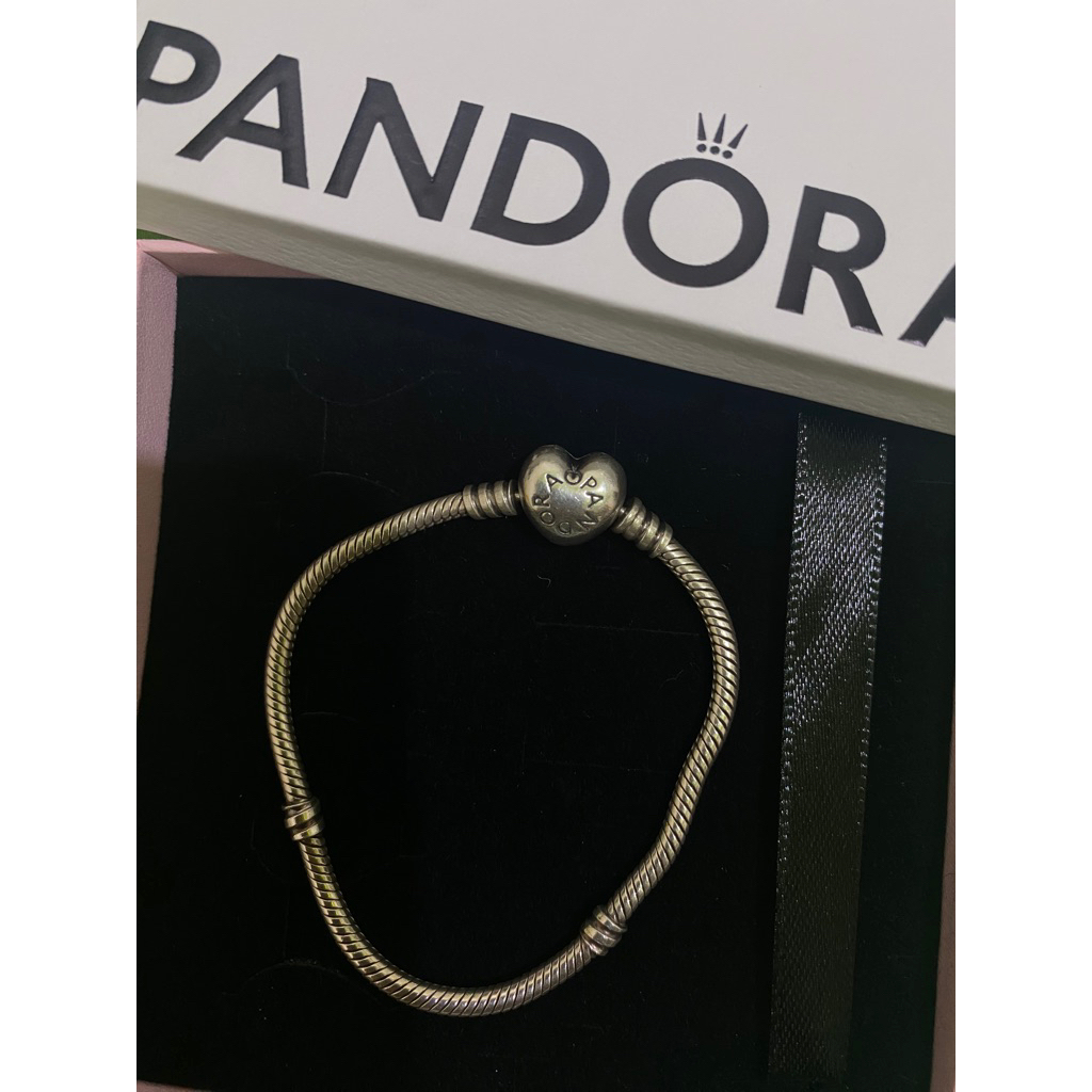 PRELOVED PANDORA ORI GELANG (sz 17)+ CHARM
