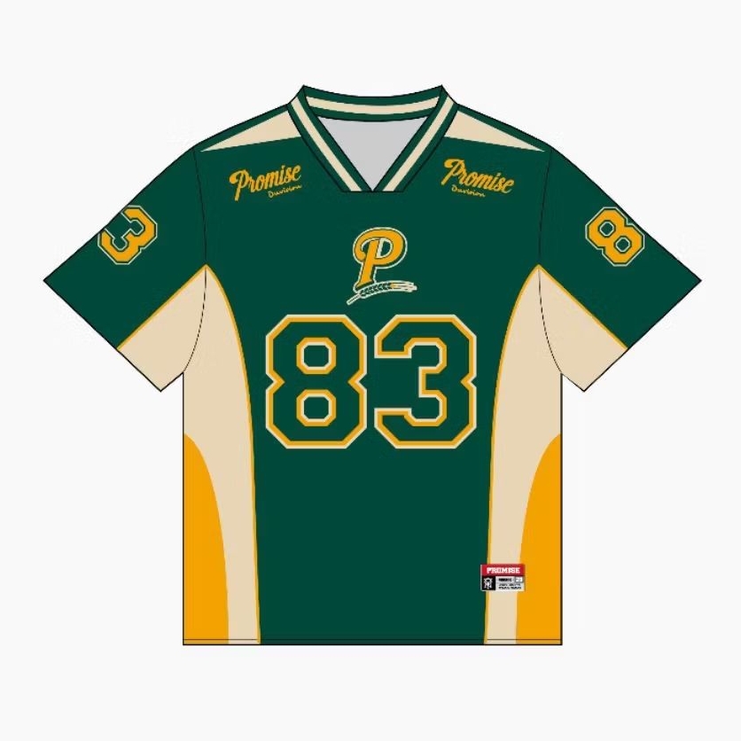 PROMISE Jersey Vintage Oversize Boxy Promise 83 Green Unisex Jumbo Big Size Skena Pria Wanita Tshirt