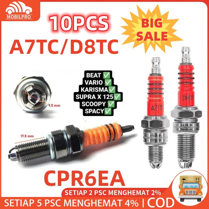 [10pcs] BUSI KNZ RACING CPR6EA /BUSI MOTOR KARISMA , SUPRA125 , REVO ABSOLUTE , VIXION , VARIO ,