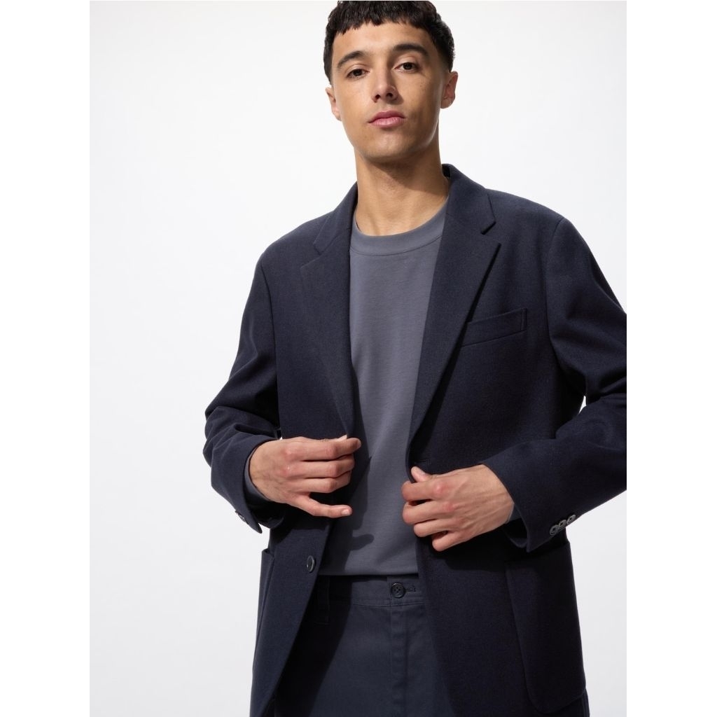 MEN Jaket Kemeja Jersey Brushed UNIQLO